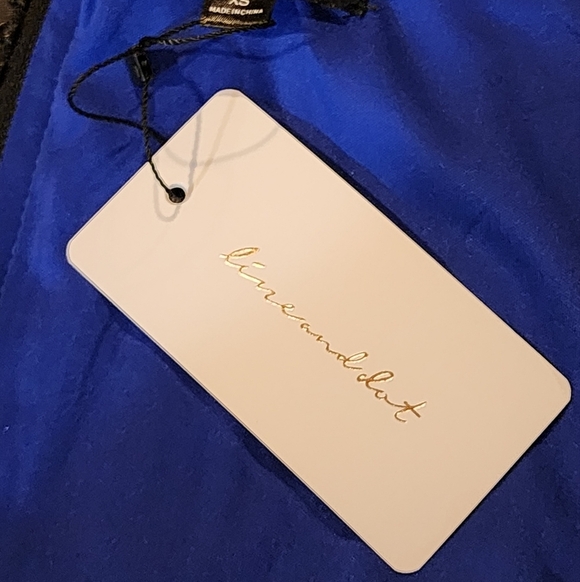 Revolve Line & Dot Du Jour Velvet Corset Top Royal Blue Off Shoulder Bustier XS - Picture 9 of 11